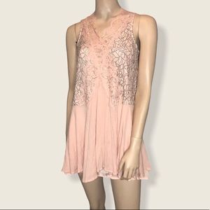 Ina Small Oversize Pink Lace Mini Summer Dress